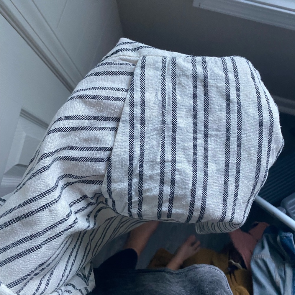 Carly Jean Los Angeles Linen-blend Striped Mini Dress Women’s Size Medium - Picture 3 of 5